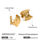 Creative 18K Goud Vergulde Roestvrijstalen Geometrische Paar Bloem Oorclip Dames Anti Allergische Sieraden Gala Geschenk
