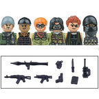 City Accessories MOC Villain Gangster Figures Building Block Modern Soldier Mask Helmet Guns Bazooka Military Weapon Bricks Toys