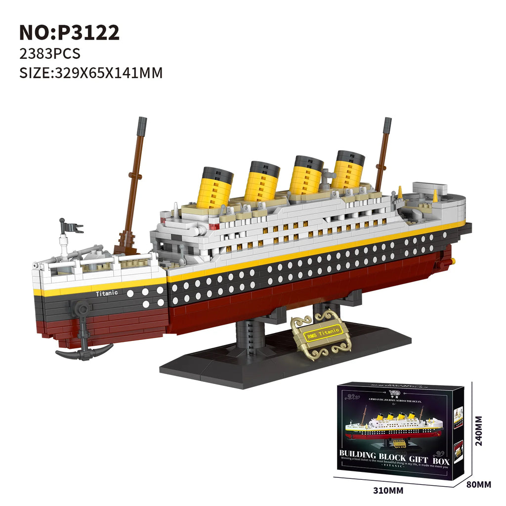 New Arrival Kids Building Blocks Assembly Toy Titanic Male and Female Puzzle Cruise Ship Model Children's Toy Christmas Gifts