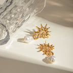 Trendy 18k rustfrit stål søhest form ring halskæde øreringe Kvinder Statement Charm Tekstur Rustfast Trendy smykker gave