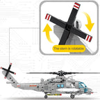 Technical Armed Police Helicopter Building Blocks Model Military STEM Kit WW2 Aircraft Warship Bricks Toys For Kids Adult Gifts