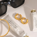 18k Gold Plated Stainless Steel GVintage Nichel Round Light Luxury High-end Earrings Women Rust Proof Exquisite Jewelry