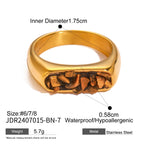 18k forgyldt rustfrit stål indlagt natursten Tigereye øreringe Halskæde serie Bijoux Femme vandtætte smykker