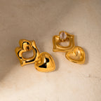 Designer Style Stainless Steel 18K PVD Plated Lip Love Heart Earring Chubby Bright Smooth Rust Proof Charm Ear Jewelry Gala Gift