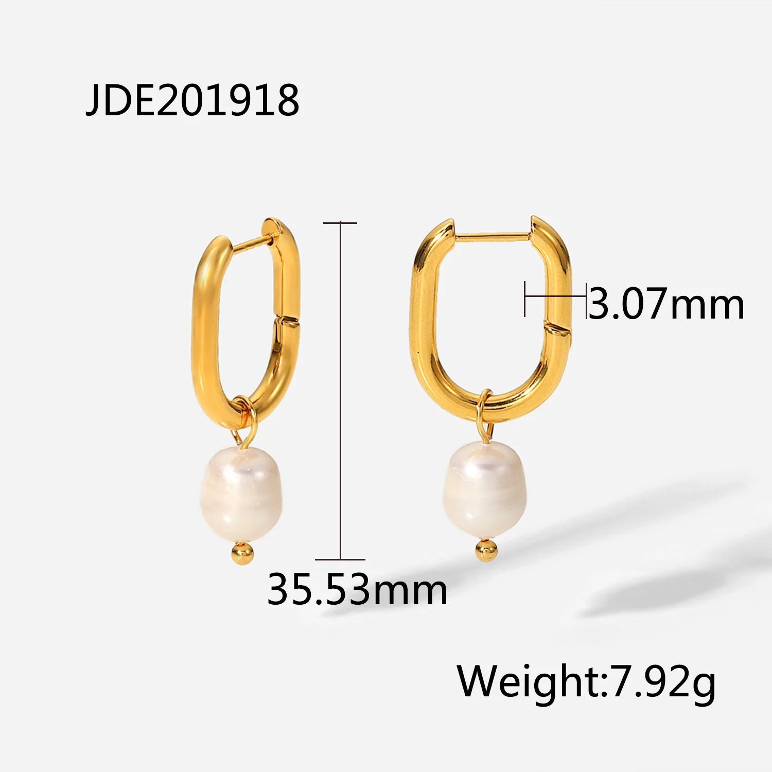 Pendiente colgante impermeable de acero inoxidable ligero y acogedor con charms de perla de imitación chapado en oro real 18K PVD joyería de moda para mujer