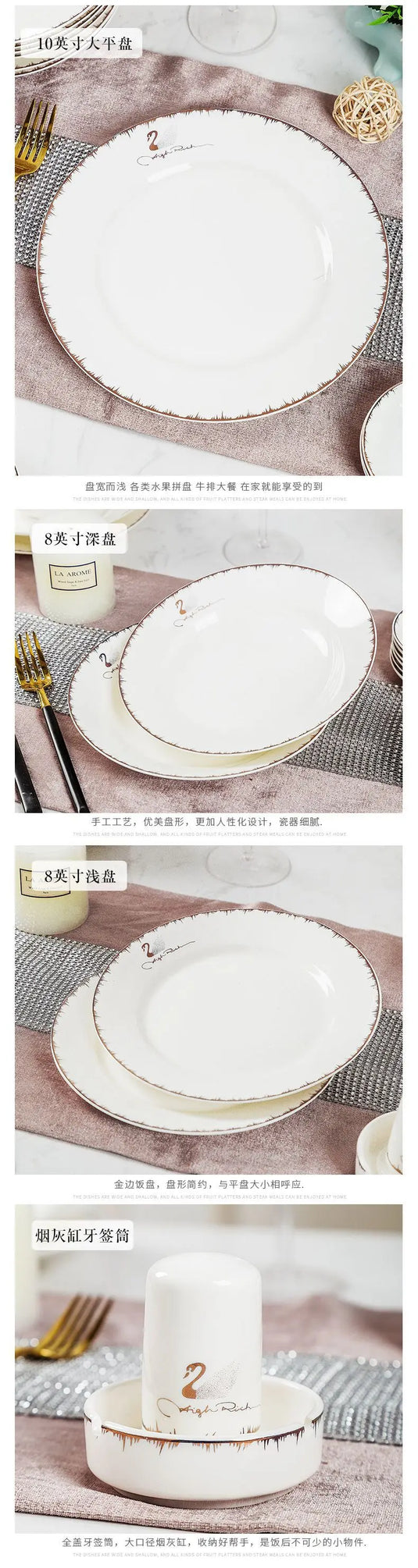 Ensemble de vaisselle et de plats en céramique Jingdezhen pour usage domestique