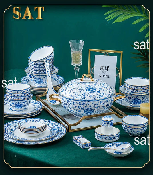 Wholesale European Simple Fengyu Classic Enamel Porcelain Dinnerware Sets