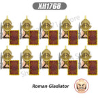 10Pcs/Set Historical Medieval Sparta Heroes Crusader Roman Soldiers Building Blocks Military Action Figures Bricks Toys For Kids