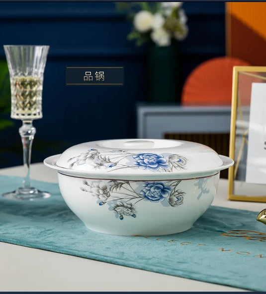 Jingdezhen Household Ceramic Bowls, Tableware Set, Bowls, Dishes, Chinese Bone Porcelain Tableware