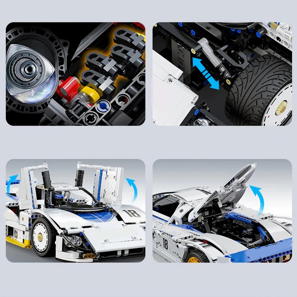 Technical MOC 787B Endurance Racing Car 1:10 Car Model Kit,1797PCS Auto Building Blocks Brick Puzzle Toys Kids Gift