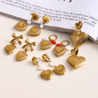 Orecchini a goccia con conchiglia placcata in oro 18k a forma di cuore d'amore, scatola per foto, acciaio inossidabile, donna, antiruggine, regalo per gala, gioielli