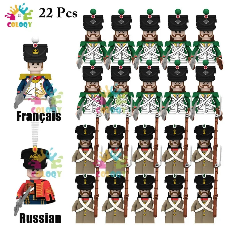 Kids Toys 22/10 Pcs Napoleonic Wars Military General Soldier Building Blocks Imperial Navy Figures Toys For Kids Birthday Gifts