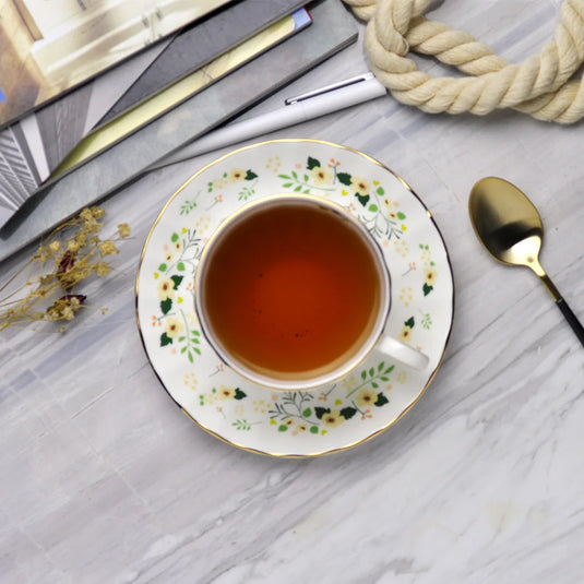 Ensemble de tasses à café en porcelaine anglaise exquise, tasse en céramique florale de style ferme, thé de l'après-midi, tasse à thé noire et soucoupe pour bar
