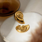 Charm Puffs Design 18K Edelstahl Metall Rostfreier Konch Spirale Form Ohrringe Wasserdichter Schmuck Aretes Frauen