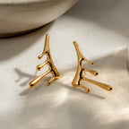 Stainless Steel Vintage Exaggerate Irregular Liquid Earrings PVD 18k Plated High Quality Free Temperament Charm Jewelry Women - Grand Goldman