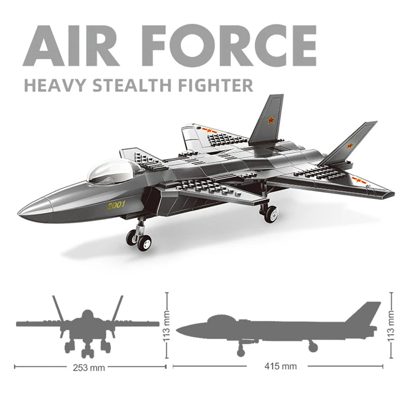 2025 new large F-15 J-20 military combat armed aircraft reconnaissance aircraft building blocks assembled toy boy birthday gift