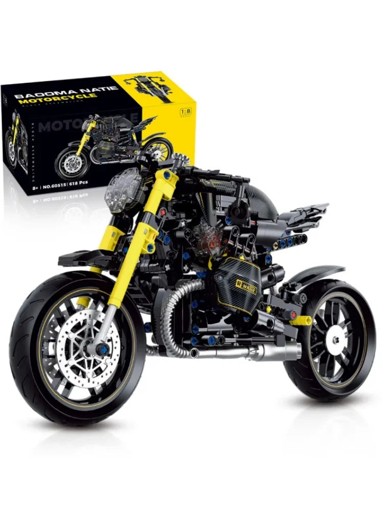 MOC Technical 1:8 Motorcycle Building Blocks Assembling Sports Car Bricks Toys for Boy Christmas Gift Educational Toy Set 563PCS