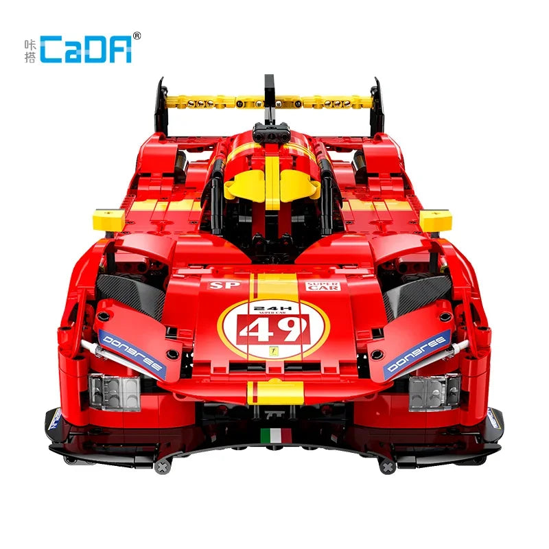 1518Pcs 1:10 Cada MOC City Remote Control Flame Racing Car Model Building Blocks RC V6 Sports Vehicle Bricks Toys Festival Gifts