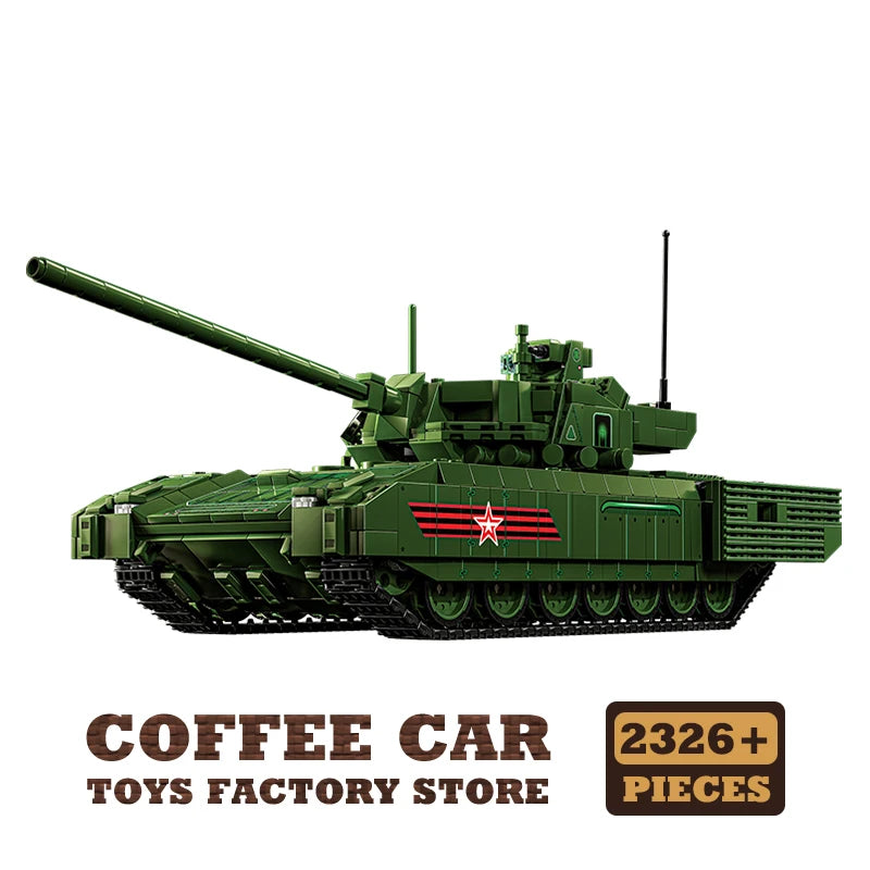 T-14 Main Battle Tank Building Blocks Children Toys WW2 Armored Cars MOC Bricks KF51 Military Panzer Model Adult Kids Gifts NEW