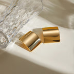 18K PVD-belagt rustfrit stål minimalistisk almindelig rektangulære hævede øreringe Vandtætte attraktive smykker af høj kvalitet