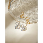 18K forgyldt rustfrit stål geometrisk kirsebærdesign Guldfarve vedhængsøreringe delikat temperament Modesmykker Kvinder