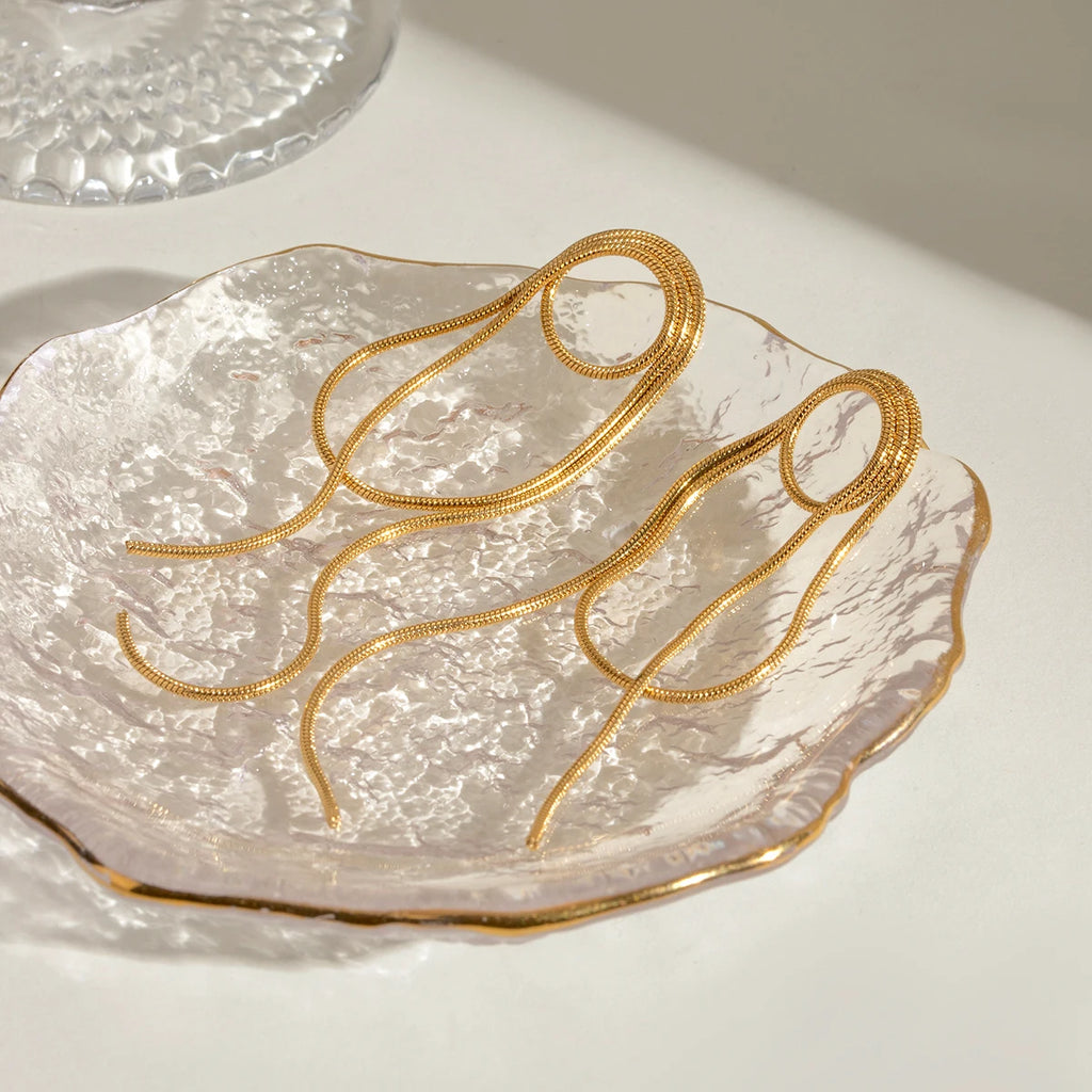 Trendy 18k Stainless Steel Vintage Squre Imitation Pearl Earrings Women Statement Charm Texture Rust Proof Jewelry