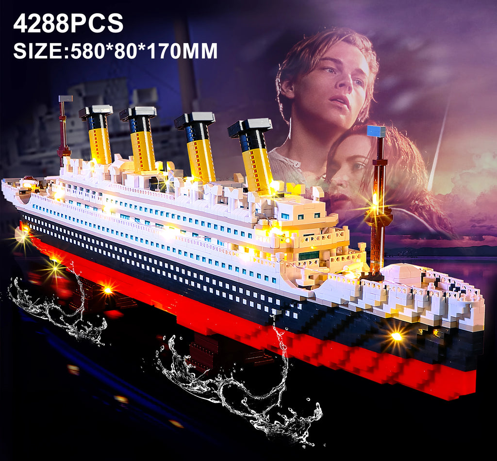 Small Particle Building Block Assembly Toy Titanic Giant Boy Girl Puzzle Cruise Ship Brick Model Kit Desltop Birthday Gift Child