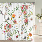 Flowers and Birds pattern Shower Curtain 3D Bath Screen Waterproof Fabric Bathroom Decor 240X180cm With Hook Shower Curtains