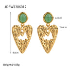 Brincos Pingente Coração de Amor de Lava Minimalista em Aço Inoxidável Banhado a Ouro 18k à Prova d'Água Feminino Chic Gala Estiloso Joias