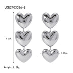 Серьги-подвески из нержавеющей стали 18K минималистичные, устойчивые к ржавчине, гладкие, в форме сердца любви, бесплатное очарование темперамента, ювелирные изделия для женщин, вечеринка