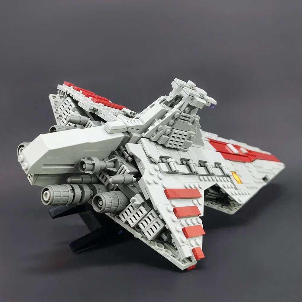 High-tech Moc Venator Attack Cruiser Fighter Destroyer Brick Technical Model Building Star Blocks Space Ship Toys