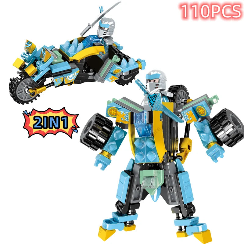 Technical Expert Famous Motorcycle Ninja Building Blocks Mini Model Action Figures Simulation Locomotive Transformation Toy Gift