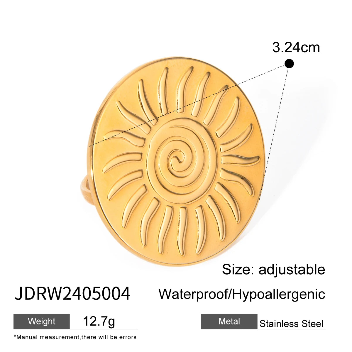 Edelstahl Minimalistisches Multi-Stil Design Offener Ring Goldfarbe Leicht Gemütlich Damen Charme 18K PVD-beschichteter Statement-Schmuck