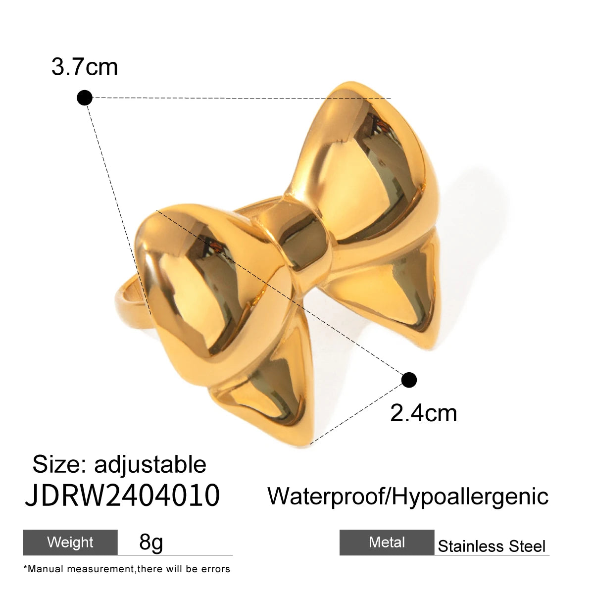 Minimalistisches Multi-Stil Edelstahl-Design Offener Ring Goldfarbe Leicht Gemütlich Damen Charme 18K PVD-beschichteter Statement-Schmuck