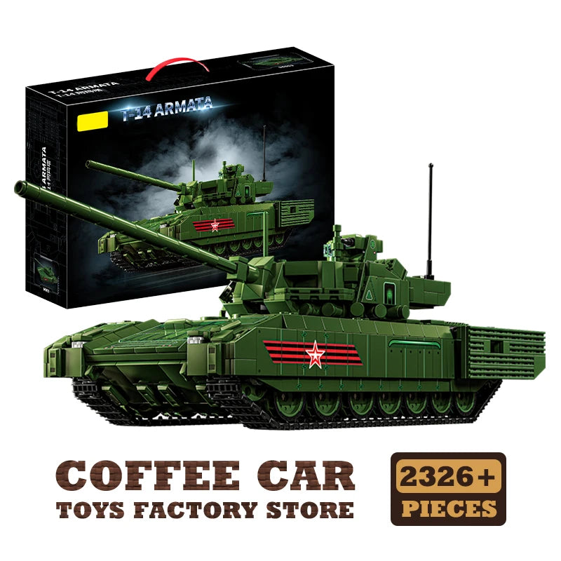 T-14 Main Battle Tank Building Blocks Children Toys WW2 Armored Cars MOC Bricks KF51 Military Panzer Model Adult Kids Gifts NEW