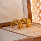 Stainless Steel Mesh Design C Shaped Earrings Metal Golden 18 K Plated Charm Summer Jewelry Waterproof Accessories Bijoux Femme