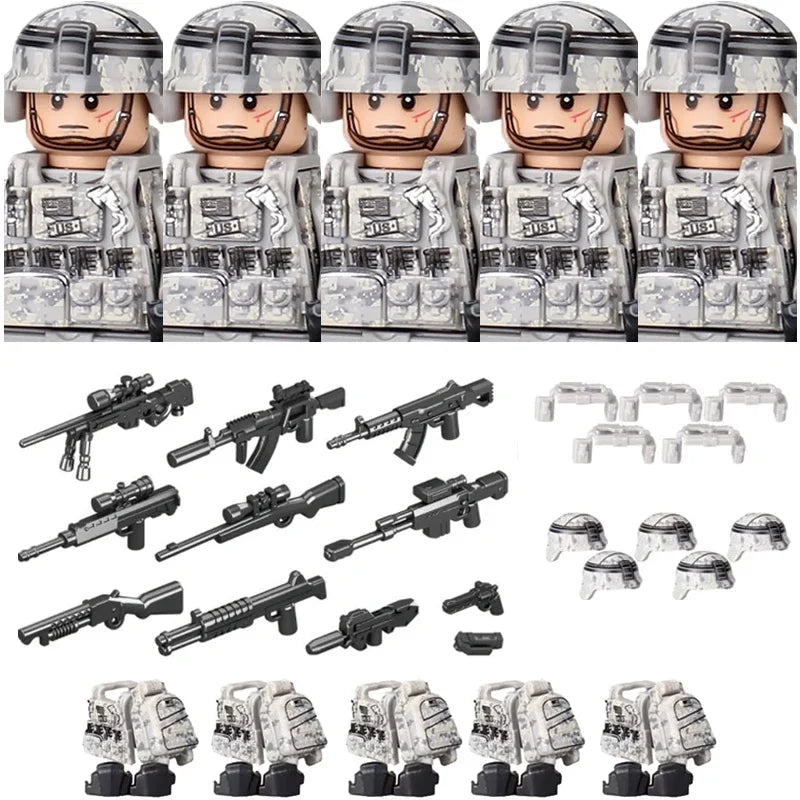 Military Special Forces MOC Building Block German KSK Special Forces Soldier Figure SWAT Army Gun Weapon Vest Backpack Brick Toy