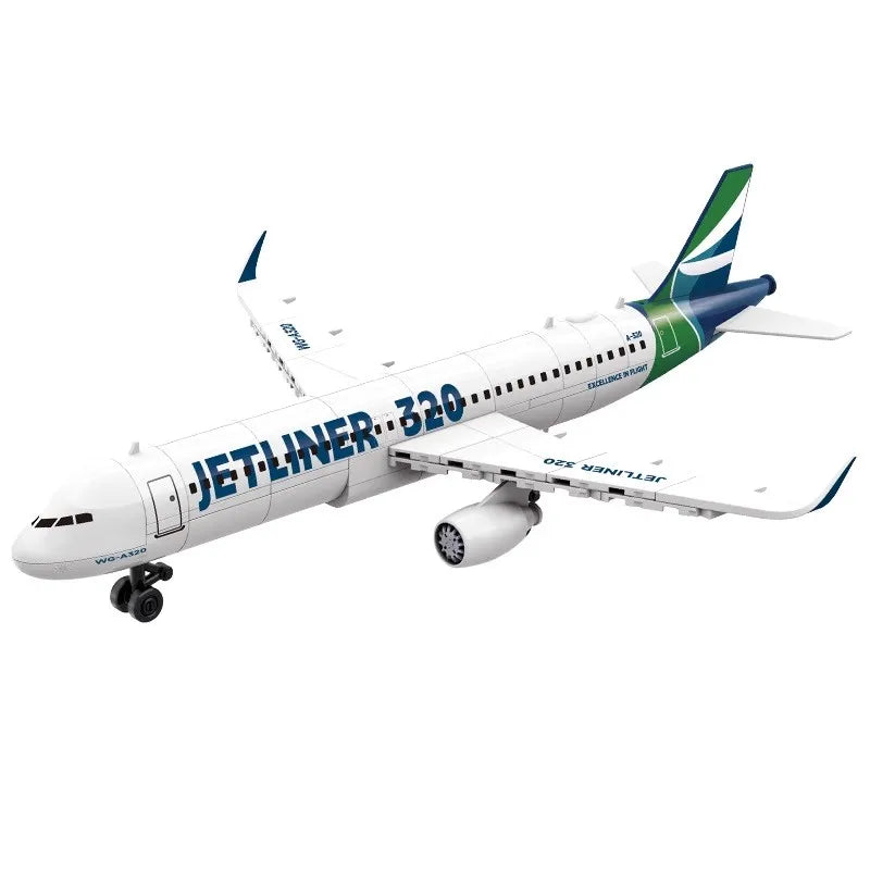 Airbus 320 Jet Aircraft Aviation Model City Series Large Passenger Plane Toy Boys and Kidsren Assembly Building Blocks