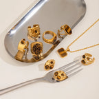 18k forgyldt rustfrit stål indlagt natursten Tigereye øreringe Halskæde serie Bijoux Femme vandtætte smykker