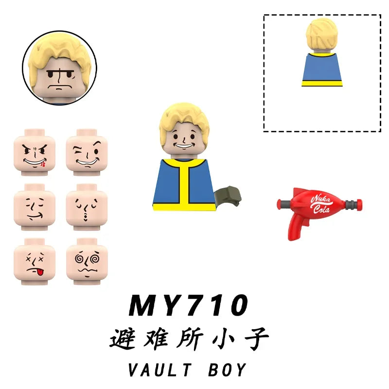 BoS Game T60 Power Armor Army Officers Soldiers Figure Machine gun Model Building Blocks Kids Toys Gifts Boys Girls Juguetes