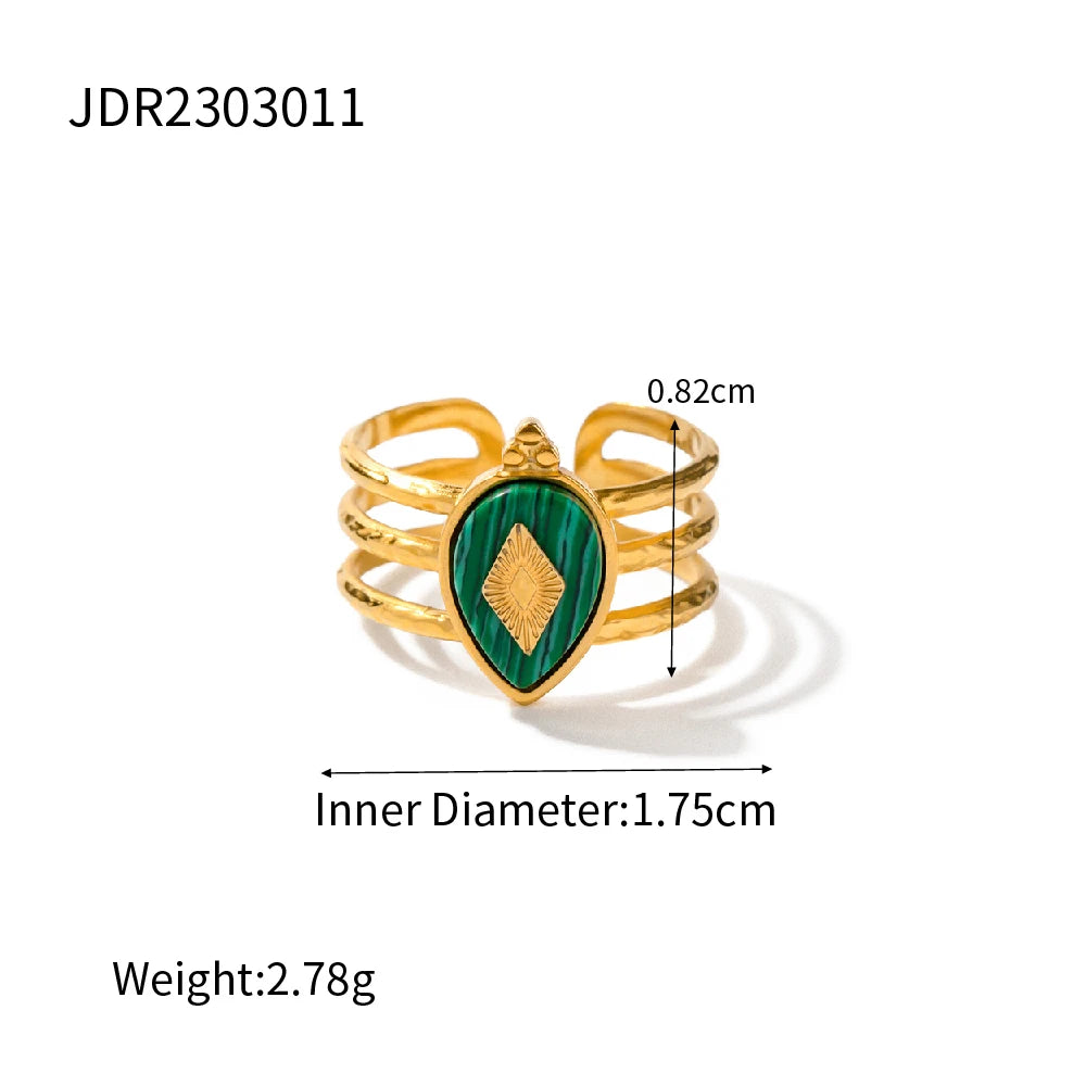 Ring Set With Semi-precious Stones Vintage Geometric Zirconium Ring Rings Women's Rings for Women Jewelry Sets Fashion