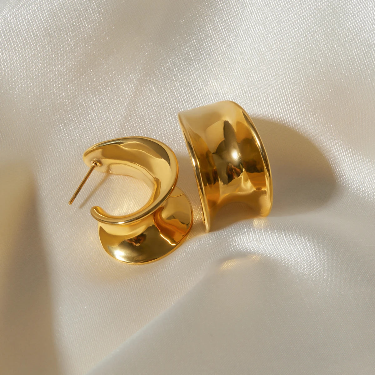 18k vergoldete, zarte Ohrringe aus Edelstahl mit eingekerbtem Spiralmuster, leicht, gemütlich, rostfrei, Bijoux Femme Gala Geschenk