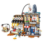 LOZ Japanese Mini Block Street View Folding Food Street Octopus Barbecue Ice Shop Assembly Building Block Toys Christmas Gift