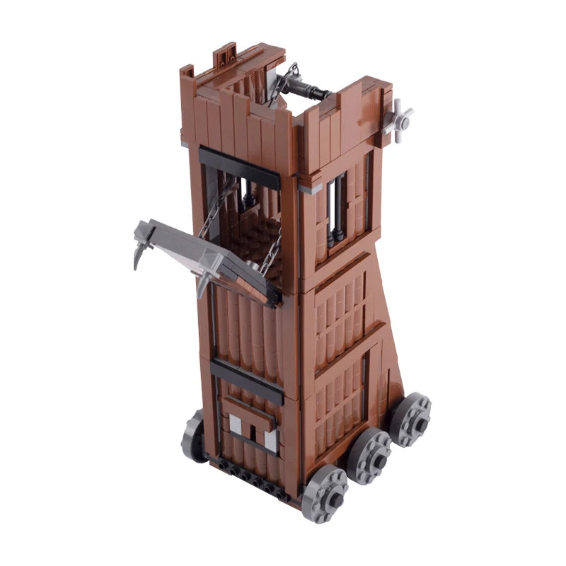 Medieval Military Tower Building Block Rome Knight Castle Siege Vehicle Hammer Boat Tent Flag Sword Weapons Bricks Toys Kid Gift