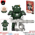 BoS Game T60 Power Armor Army Officers Soldiers Figure Machine gun Model Building Blocks Kids Toys Gifts Boys Girls Juguetes