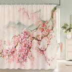 Flowers and Birds pattern Shower Curtain 3D Bath Screen Waterproof Fabric Bathroom Decor 240X180cm With Hook Shower Curtains