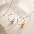 Unregelmäßiger kreativer Ballring für Frauen Persönlichkeit Design Ball Offener Ring Damen Edelstahlring Schmuck Geschenk anillos mujer