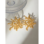 Kreativ 18k forgyldt sommerfugl metal roterende tråd solformet rustfrit stål Chic mode ørestikker charme smykker kvinder