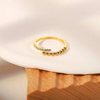 Edelstahl Schmuck Temperament Glas Kristall Verstellbarer Ring für Frauen 2022 Trendiger Exquisiter Wasserdichter Schmuck Geschenk