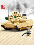 781PCS Military Series Model Building Block Toys, M1A2 Tank Model Creative DIY Toy Assembled Building Blocks Kit
